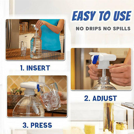 Magic Tap Automatic Electric Water Drink Milk Dispenser Beverage Spill Proof White - 1PC