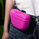 Pet Silicone Training Treat Bag Pouch With Clip Waist Pack Feed Dog - Blue