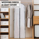 Clothes Dustproof Cover Foldable Moisture-Proof For Household Dress Suit Storage - White