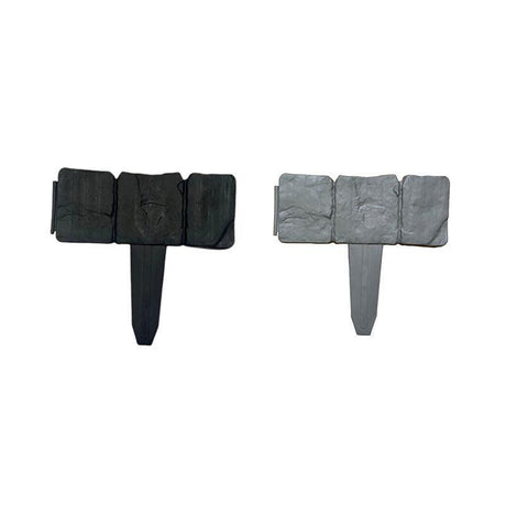20pcs Garden Fence Edging Plastic Lawn Border for Outdoor Yard Flower Bed - Black