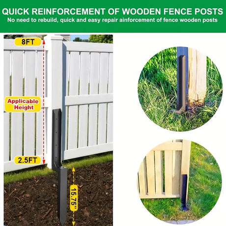 4Pcs Heavy Duty Fence Post Anchor Ground Stake For Fixing Leaning Wood Support