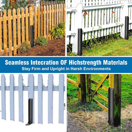 4Pcs Heavy Duty Fence Post Anchor Ground Stake For Fixing Leaning Wood Support