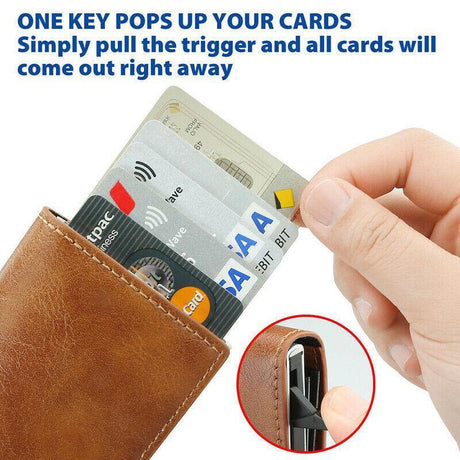 RFID Blocking Leather Card Wallet with Money Clip for Men Credit Holder - Yellow