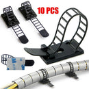 Adjustable Cable Clips Straps Adhesive Cord Management Wire Organizer Black Au