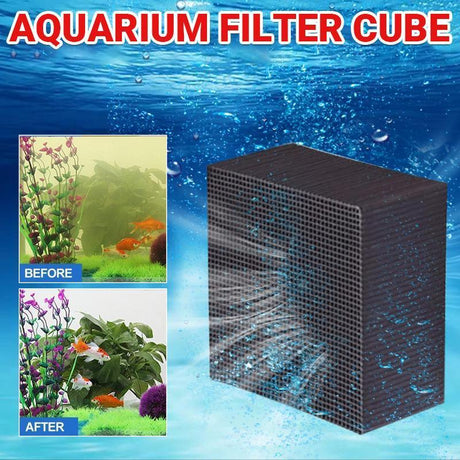 Eco-Aquarium Carbon Filter For Fish Tank Water Purifier Cube Aquarium Cleaner - 10X10X5CM