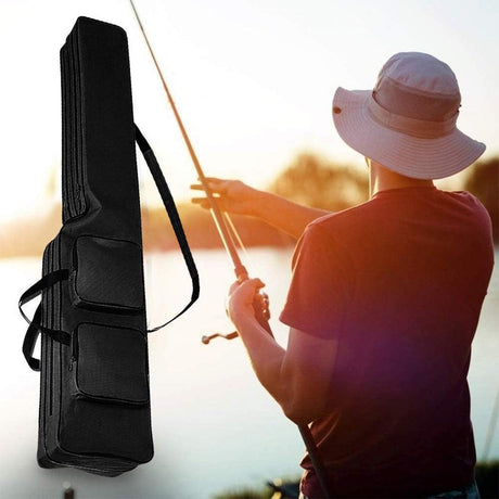 130cm Big Belly Fishing Tackle Bag Rod Storage Carry Case Outdoor Fishing Bag - Deep blue camouflage