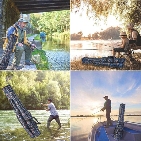 130cm Big Belly Fishing Tackle Bag Rod Storage Carry Case Outdoor Fishing Bag - Snake skin camouflage