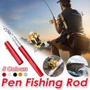 Mini Pen Fishing Rod Pocket Size Portable Telescopic Travel Fishing Pole Tool - Black