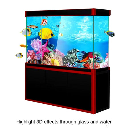 Aquarium Background Fish Tank Wallpaper Double Sided Decoration Sticker Paper - H-50cmx82cm