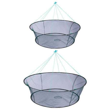 Open Folding Fishing Net Round Fishnet Portable Fish Pocket for Outdoor Angling - 80cm