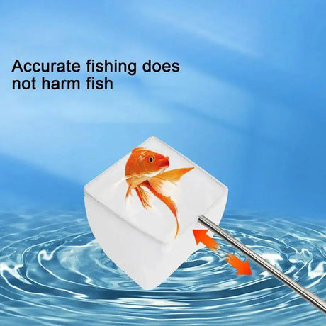 Retractable Fish Net for Fish Tank Pocket Fishing Net with Handle Aquarium Tools - Square-S