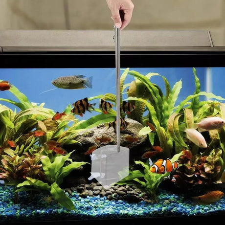 Retractable Fish Net for Fish Tank Pocket Fishing Net with Handle Aquarium Tools - Square-S