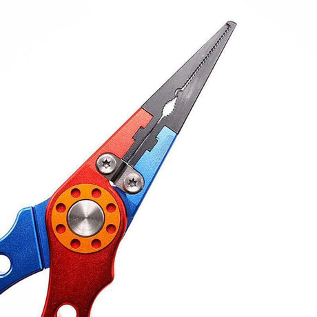 Aluminium Fishing Pliers Hook Removal Line Cutting Mono Braid Fish Grip Au Stock - Blue+Red