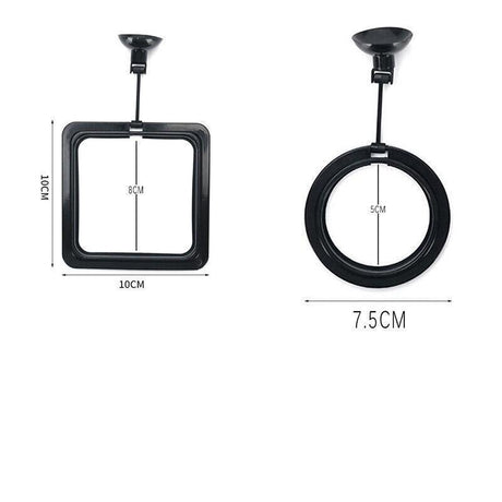 Fish Feeding Ring Aquarium Fish Tank Feeder Floating Fish Food Feeder Fish Food Black - Black Square