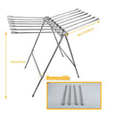 Folding Clothes Drying Rack Indoor Floor Standing Hanger Laundry Pole Airer Home