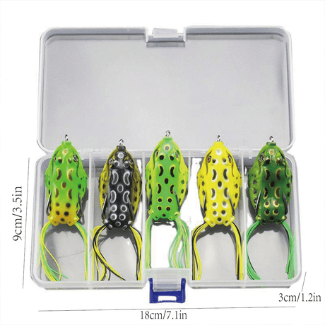 5pcs Soft Frog Lure Set Fishing Bait Frog Fake Lures for Bass Fishing Tackle