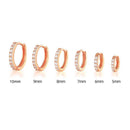 7sizes Hoop Earring Silver Zirconia Ear Huggie Hoop Cartilage Piercing Jewellery - Gold-10mm