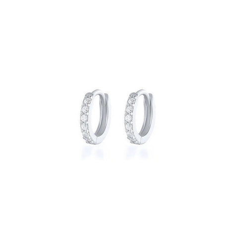 7sizes Hoop Earring Silver Zirconia Ear Huggie Hoop Cartilage Piercing Jewellery - Gold-10mm