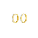 7sizes Hoop Earring Silver Zirconia Ear Huggie Hoop Cartilage Piercing Jewellery - Gold-10mm