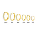 7sizes Hoop Earring Silver Zirconia Ear Huggie Hoop Cartilage Piercing Jewellery - Gold-9mm