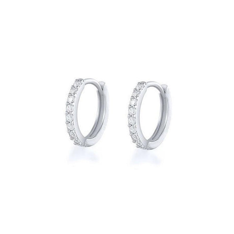 7sizes Hoop Earring Silver Zirconia Ear Huggie Hoop Cartilage Piercing Jewellery - Gold-9mm