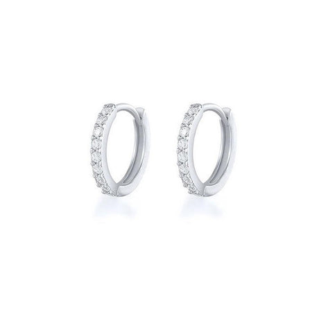 7sizes Hoop Earring Silver Zirconia Ear Huggie Hoop Cartilage Piercing Jewellery - Gold-9mm