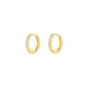 7sizes Hoop Earring Silver Zirconia Ear Huggie Hoop Cartilage Piercing Jewellery - Gold-9mm