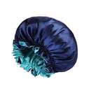 Womens Satin Sleep Cap Bonnet Elastic Wide Band Hair Sleeping Hat - Gold