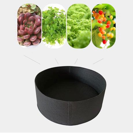 5x Felt Planting Bag Round Vegetable Garden Flower Seedling Grow Bags for Plants - Purple-90*30cm