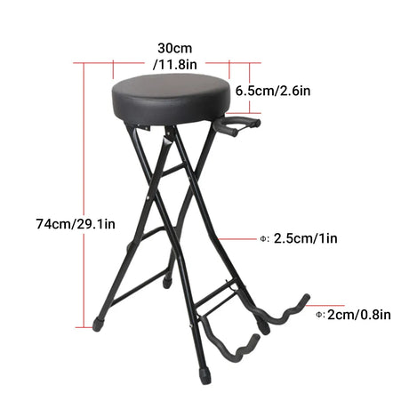Folding Guitar Stool With Stand Suitable for Acoustic Electric Guitar Performance