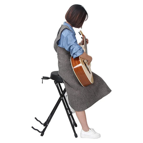 Folding Guitar Stool With Stand Suitable for Acoustic Electric Guitar Performance