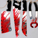 8Pcs Hanging Bloody Weapons Halloween Horror Props Garland Banner Decoration Au