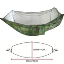 Camping Hammock Tent Set Double Outdoor Hanging Bed With Mosquito Net For Travel - Army green