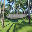 Camping Hammock Tent Set Double Outdoor Hanging Bed With Mosquito Net For Travel - Army green