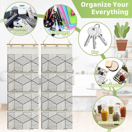 2PCS Multi Layer Wall Mounted Hanging Closet Storage Bag Wardrobe Organizer