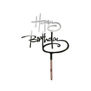 Acrylic Home Happy Birthday Decor Baking Cake Topper Card Party Decor Supply - Gold G24