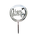 Acrylic Home Happy Birthday Decor Baking Cake Topper Card Party Decor Supply - Rose Gold R31