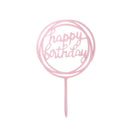 Acrylic Home Happy Birthday Decor Baking Cake Topper Card Party Decor Supply - Silver S24