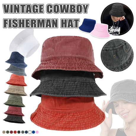 Unisex Men Women Washed Cotton Outdoor Camping Sports Bucket Hats Fisherman Hat - Blue 2