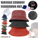 Unisex Men Women Washed Cotton Outdoor Camping Sports Bucket Hats Fisherman Hat - White