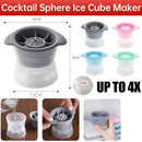 4PCS Whiskey Cocktail Sphere ICE Ball Mold Cube Maker Jelly Silicone Mould Set - Grey