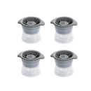 4PCS Whiskey Cocktail Sphere ICE Ball Mold Cube Maker Jelly Silicone Mould Set - Grey