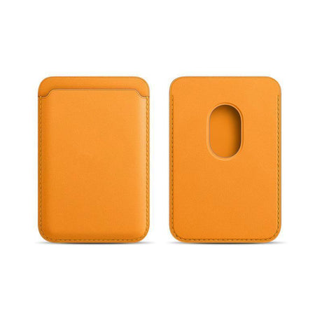 Leather Card Holder Wallet Pocket for iPhone 14 13 Pro Max with Snap-On Attachment - Blue
