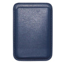 Leather Card Holder Wallet Pocket for iPhone 14 13 Pro Max with Snap-On Attachment - Blue