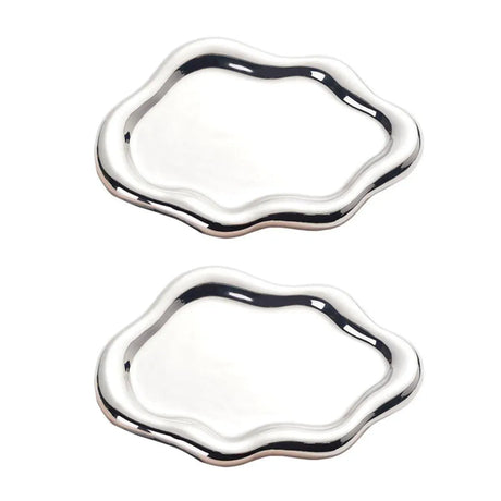 2PCS Luxury Ceramic Jewelry Display Tray Organizer Plate Storage Large Decor