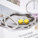 2PCS Luxury Ceramic Jewelry Display Tray Organizer Plate Storage Large Decor