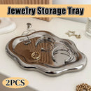 2PCS Luxury Ceramic Jewelry Display Tray Organizer Plate Storage Large Decor