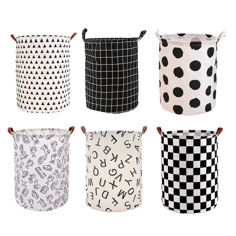 Foldable Laundry Basket Dirty Clothes Hamper Toy Storage Organizer Storage Bin - English Letters
