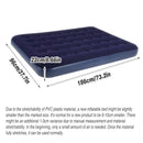 Single Inflatable Airbed 186x96cm Easy Inflate Flocked Air Mattress for Camping Guests