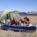 Single Inflatable Airbed 186x96cm Easy Inflate Flocked Air Mattress for Camping Guests